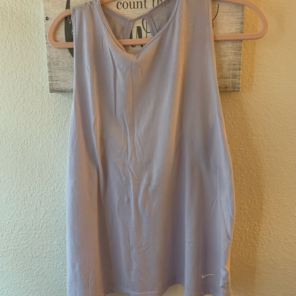 High neck open back Nike tank.